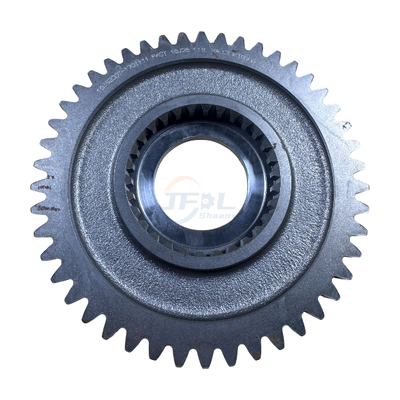 Chất lượng cao 20CrMnTi hợp kim thép Pinion trục chính 1 bánh răng với thiết kế 46 răng và công nghệ Twin Countershaft cho xe tải Shacman